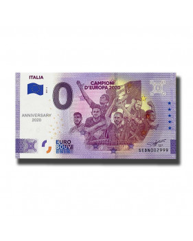 Anniversary 0 Euro Souvenir Banknote Italia Campioni D'Europa 2020 Italy SEDN 2021-2