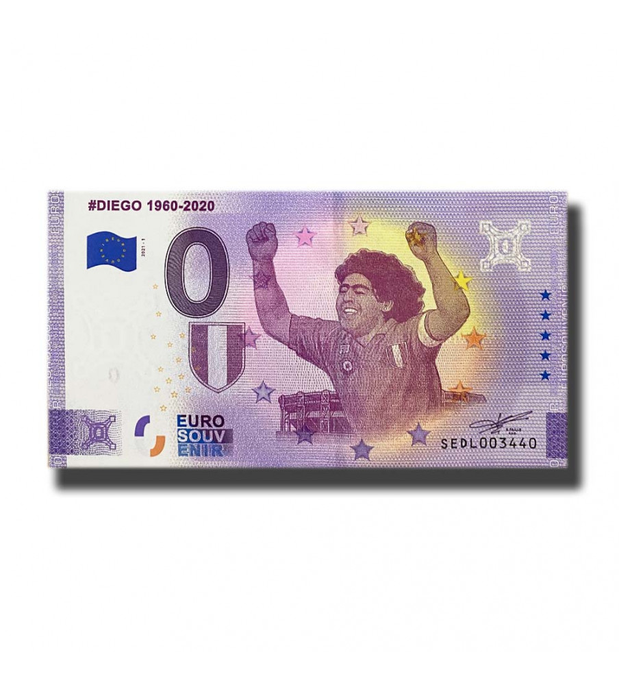 0 Euro Souvenir Banknote Diego 1960-2020 Italy SEDL 2021-1