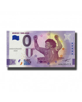 Anniversary 0 Euro Souvenir Banknote Diego 1960-2020 Italy SEDL 2021-1