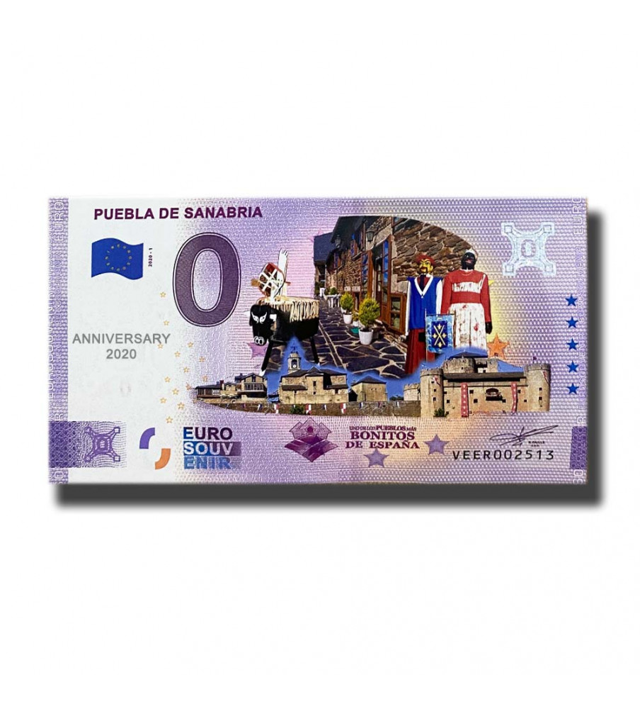 Anniversary 0 Euro Souvenir Banknote Puebla De Sanabria Colour Spain VEER 2020-1