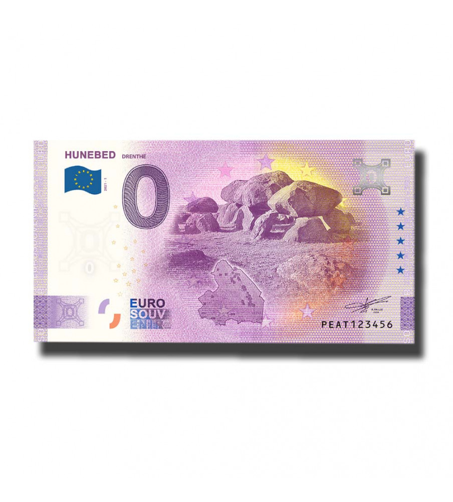 0 Euro Souvenir Banknote Hunebed Drenthe Netherlands PEAT 2021-1