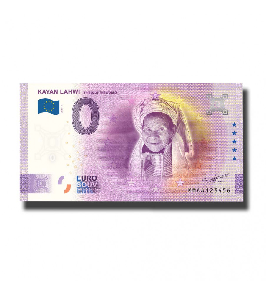0 Euro Souvenir Banknote Kayan Lahwi Myanmar MMAA 2021-1