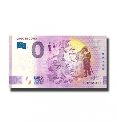 0 Euro Souvenir Banknote Lago Di Como Italy SEDP 2021-1