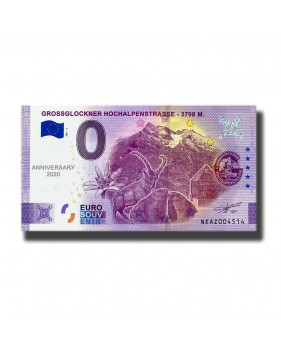 Anniversary 0 Euro Souvenir Banknote Grossglockner Hochalpenstrasse Austria NEAZ 2021-2