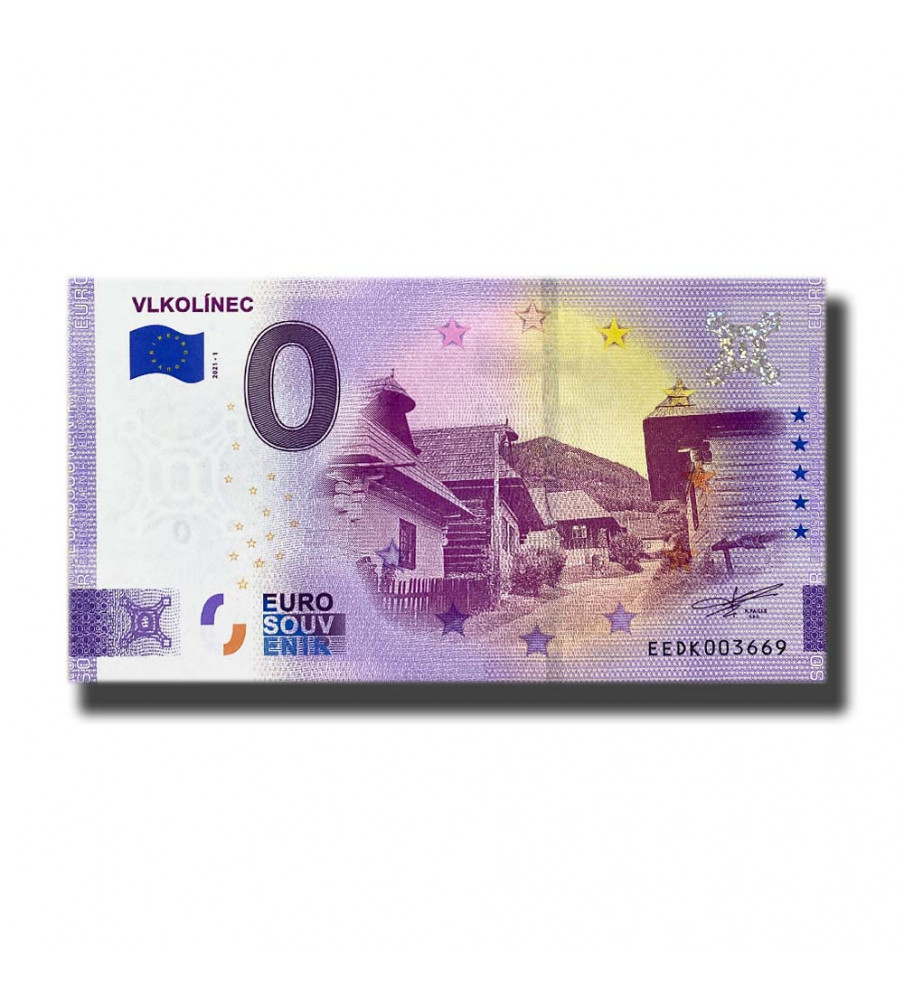 0 Euro Souvenir Banknote Vlkolinec Slovakia EEDK 2021-1