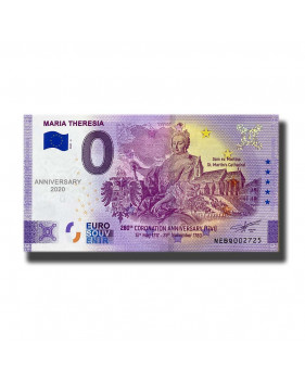 Anniversary 0 Euro Souvenir Banknote Maria Theresia Austria NEBQ 2021-2