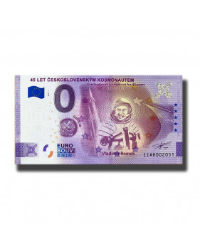 0 Euro Souvenir Banknote 45 Let Ceskoslovenskym Kosmonautem- Vladimir Remek Czech Republic CZAR 2021-1