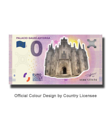 0 Euro Souvenir Banknote Palacio Gaudi Astorga Colour Spain VEBK 2018-1