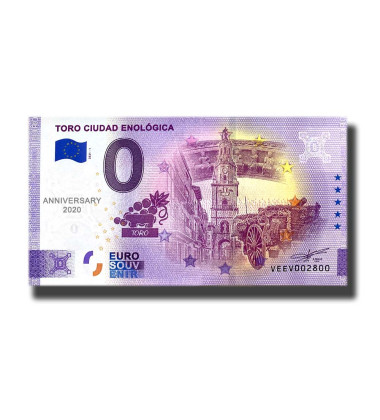 Anniversary 0 Euro Souvenir Banknote Toro Ciudad Enologica Spain VEEV 2021-1