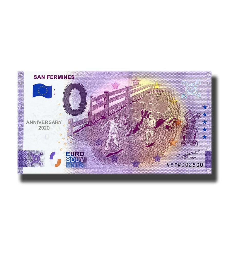 Anniversary 0 Euro Souvenir Banknote San Fermines Spain VEFW 2021-1
