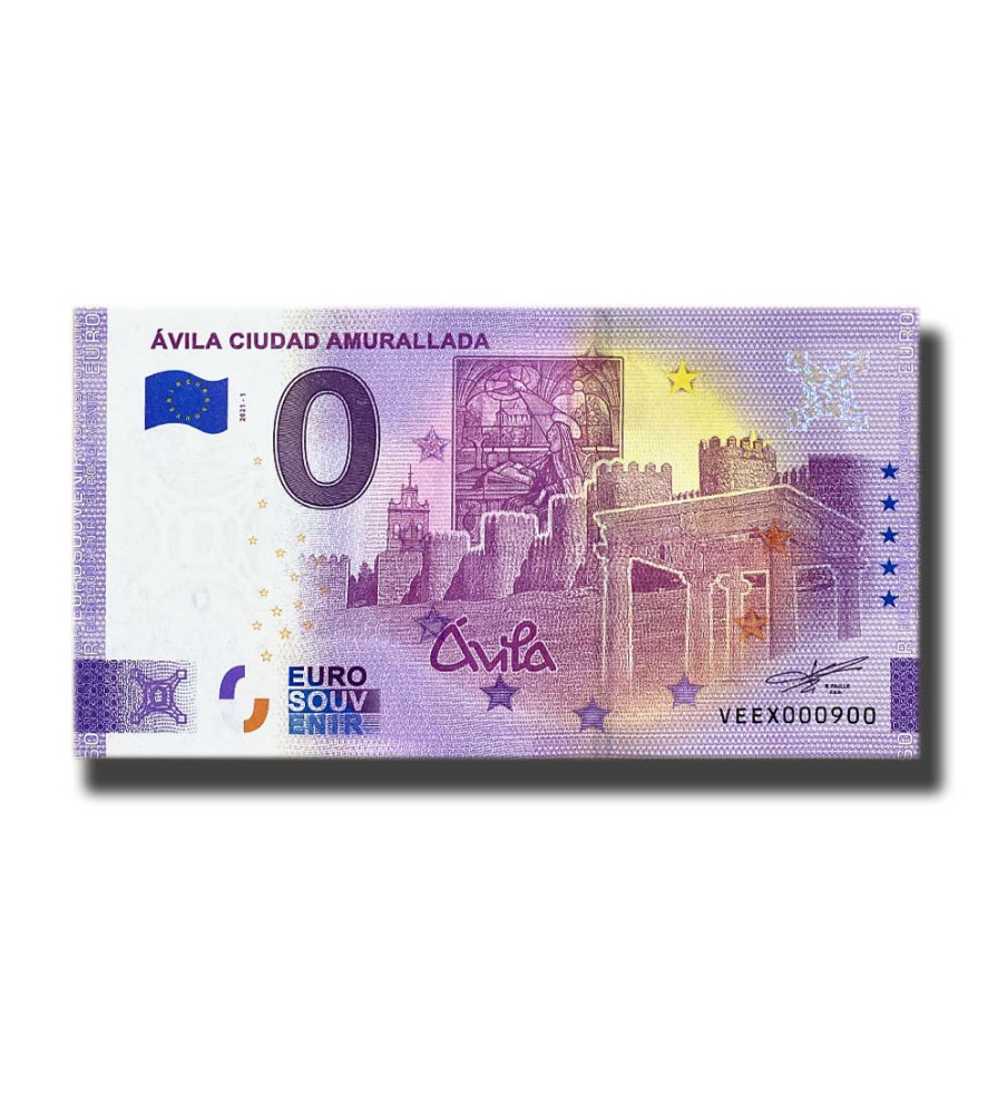 0 Euro Souvenir Banknote Avila Ciudad Amurallada Spain VEEX 2021-1