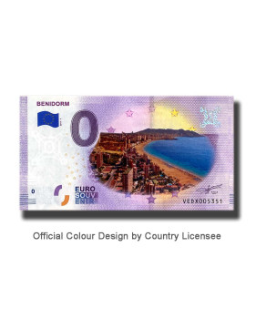 0 Euro Souvenir Banknote Benidorm Colour Spain VEDX 2019-1