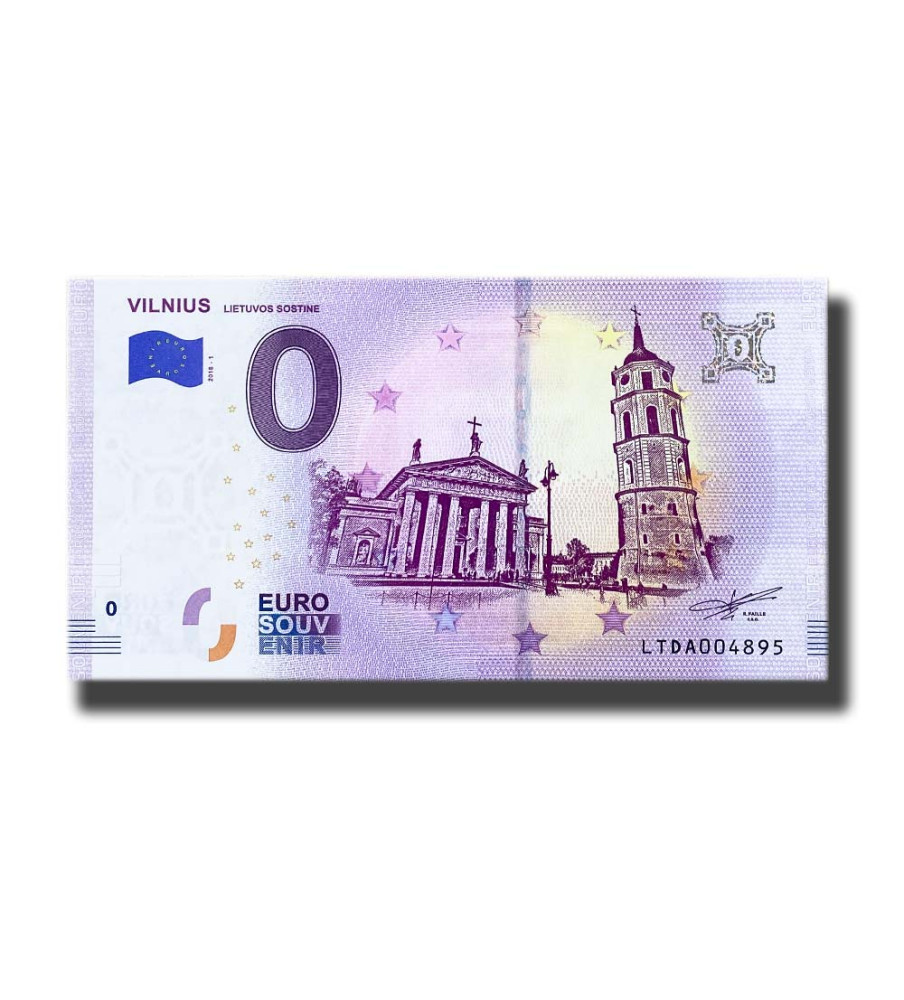 0 Euro Souvenir Banknote Vilnius Lithuania LTDA 2018-1