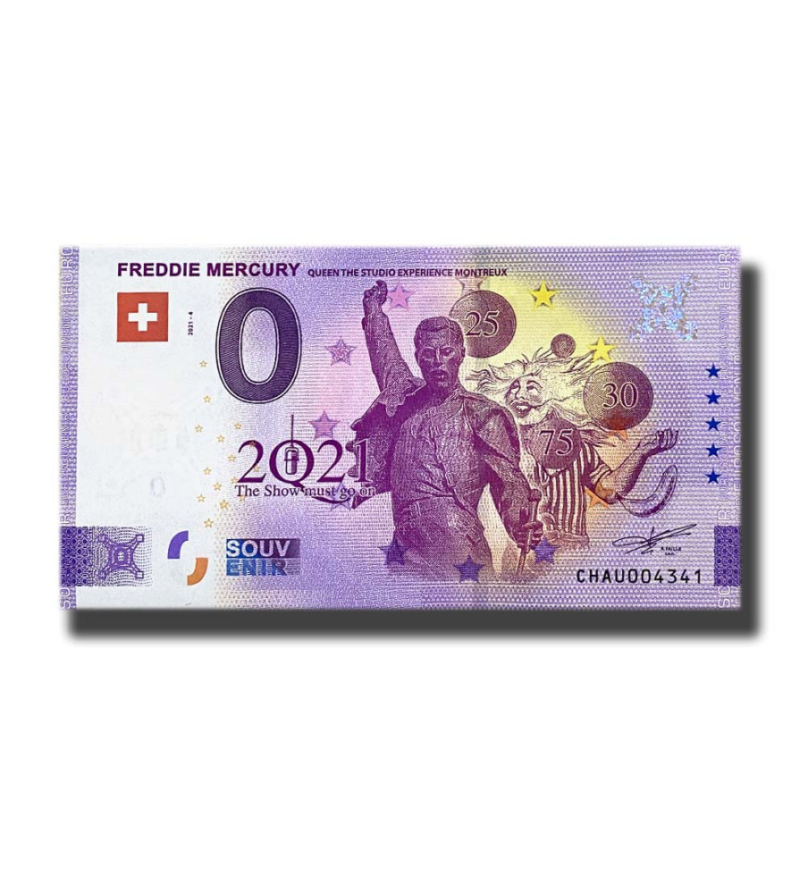 Anniversary 0 Euro Souvenir Banknote Freddie Mercury Switzerland CHAU 2021-4