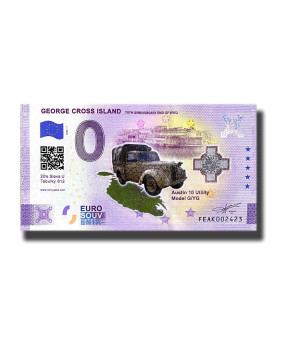0 Euro Souvenir Banknote George Cross Colour Limited Edition Malta FEAK 2020-1