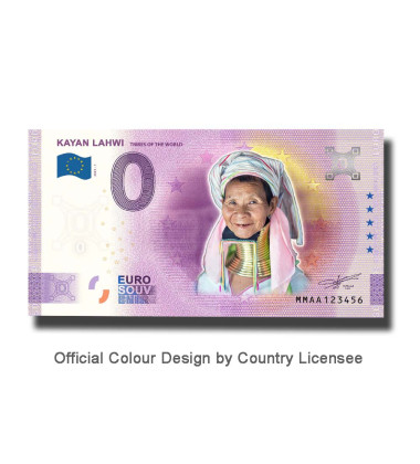 0 Euro Souvenir Banknote Kayan Lahwi Colour Myanmar MMAA 2021-1