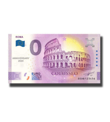 Anniversary 0 Euro Souvenir Banknote Roma Colosseo Italy SEDQ 2021-1