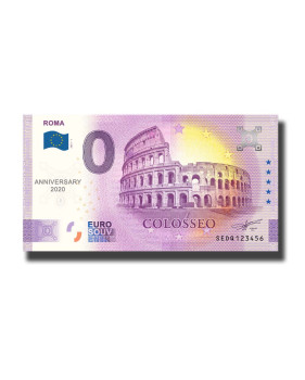 Anniversary 0 Euro Souvenir Banknote Roma Colosseo Italy SEDQ 2021-1