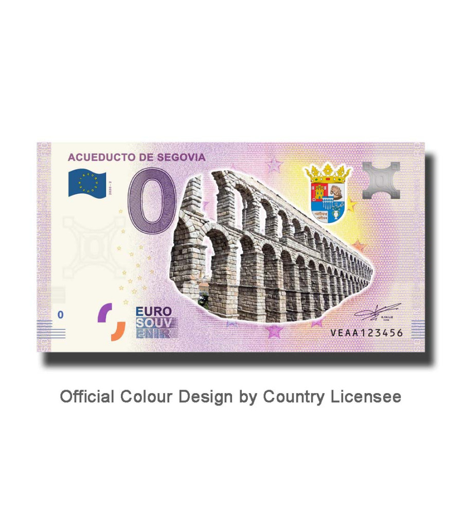 0 Euro Souvenir Banknotes Acueducto De Segovia Colour Spain VEAA 2020-2