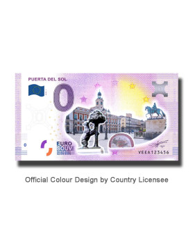 0 Euro Souvenir Banknote Puerta Del Sol Colour Spain VEEA 2020-1