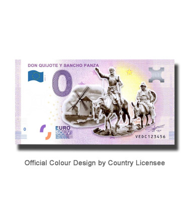 0 Euro Souvenir Banknote Don Quijote Y Sancho Panza Colour Spain VEDC 2019-1