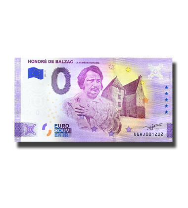 0 Euro Souvenir Banknote Honore De Balzac France UEHJ 2021-13