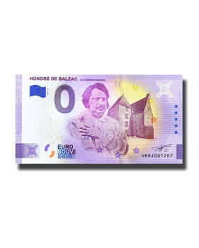 0 Euro Souvenir Banknote Honore De Balzac France UEHJ 2021-13