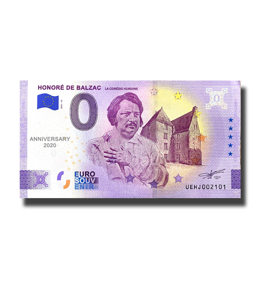 Anniversary 0 Euro Souvenir Banknote Honore De Balzac France UEHJ 2021-13