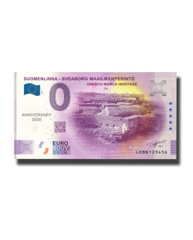 Anniversary 0 Euro Souvenir Banknote Suomen Linna Sveaborg Unesco World Heritage Finland LEBN 2021-1