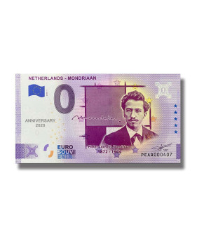 Anniversary Euro Souvenir Banknote Mondriaan Netherlands PEAQ 2020-1