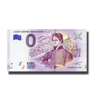 0 Euro Souvenir Banknote Jozef Dekret Matejovie Slovakia EEBM 2019-1
