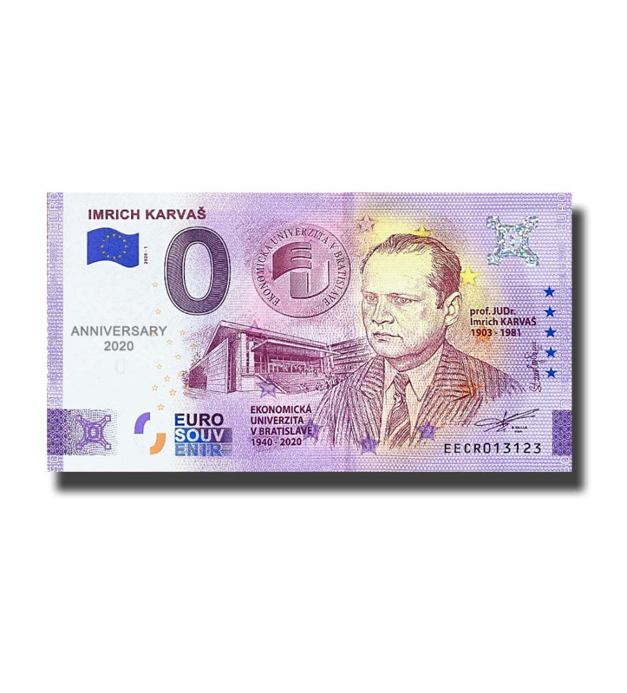 Anniversary 0 Euro Souvenir Banknote Imrich Karvas Slovakia EECR 2020-1