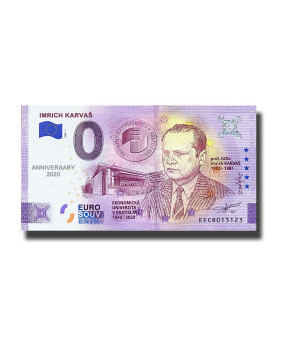 Anniversary 0 Euro Souvenir Banknote Imrich Karvas Slovakia EECR 2020-1