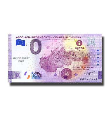 Anniversary 0 Euro Souvenir Banknote Asociacia Informacnych Centier Slovakia EEDR 2021-1