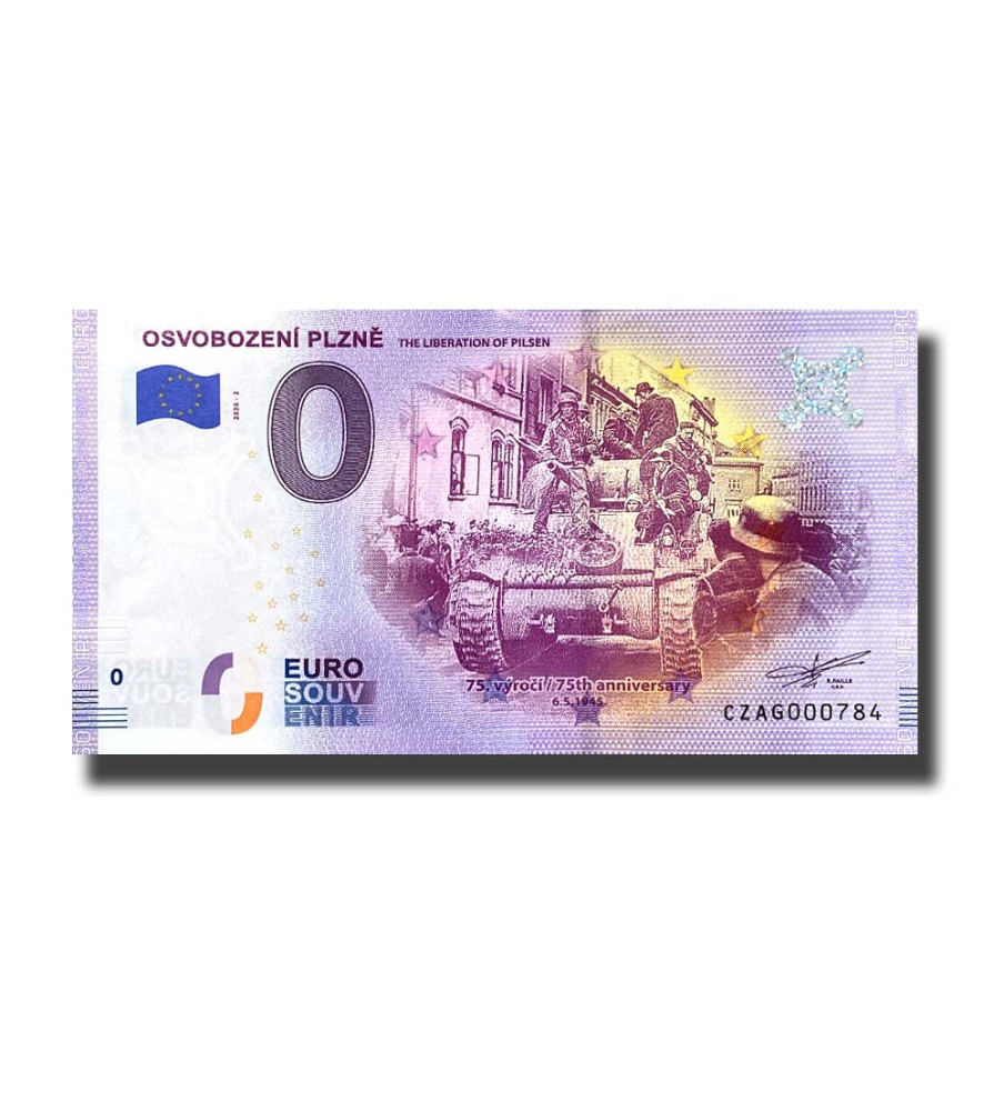 0 Euro Souvenir Banknote Osvobozeni Plzne Czech Republic CZAG 2020-2