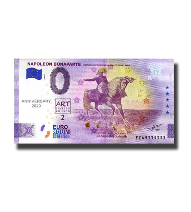 Anniversary 0 Euro Souvenir Banknote Napoleon Bonaparte Gold Edition Malta FEAM 2021-1
