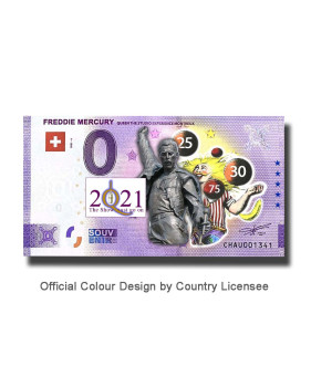 0 Euro Souvenir Banknote Freddie Mercury Colour Switzerland CHAU 2021-4