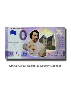 Anniversary 0 Euro Souvenir Banknote Honore De Balzac Colour France UEHJ 2021-13