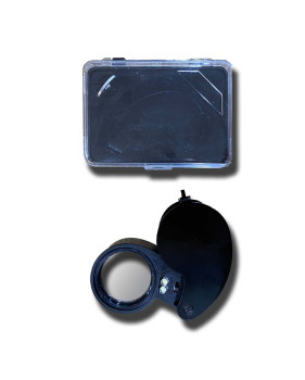 Magnifying Glass Loupe Illuminated x40 Battery Included Black Colour