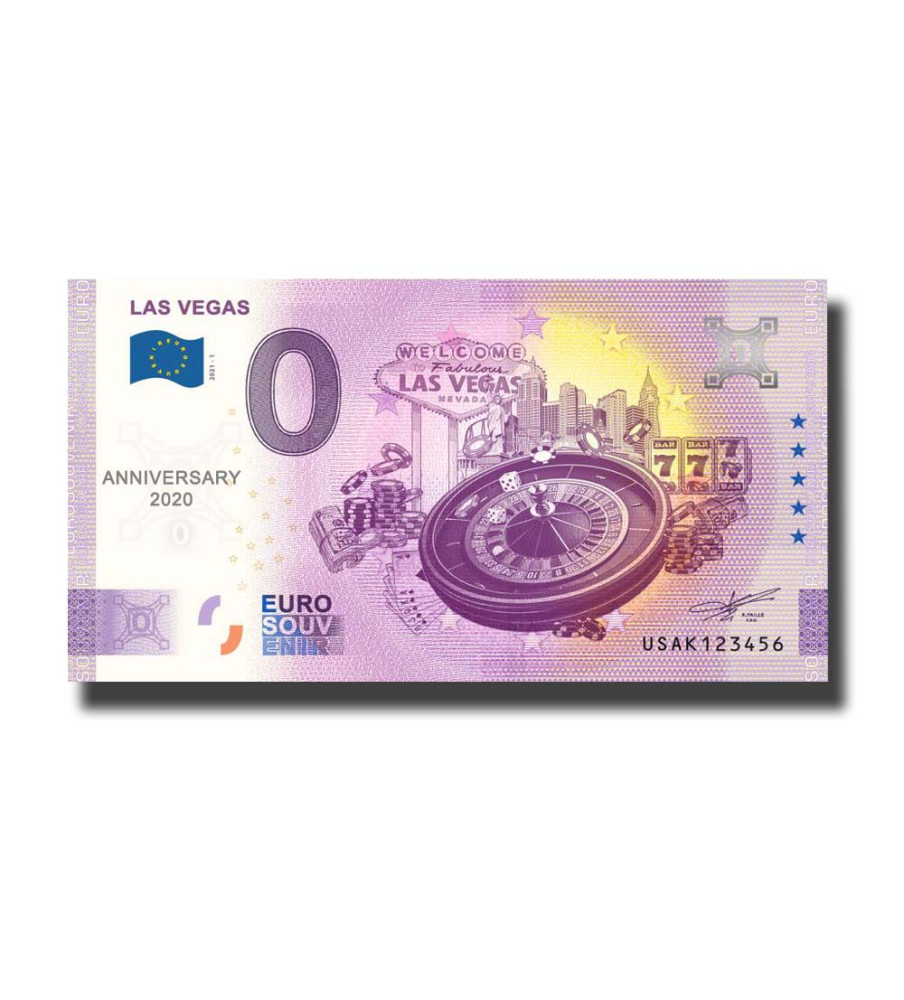 Anniversary 0 Euro Souvenir Banknote Las Vegas USA USAK 2021-1