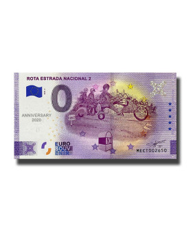 Anniversary 0 Euro Souvenir Banknote Rota Estrada Nacional 2 Portugal MECT 2021-2