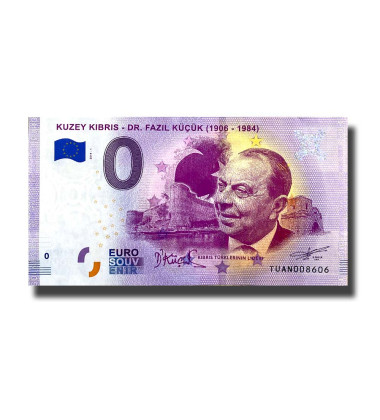 0 Euro Souvenir Banknote KKTC - Dr. Fazil Kucuk 1906-1984 Turkey TUAK 2019-1