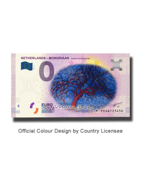 0 Euro Souvenir Banknote Mondriaan Colour Netherlands PEAQ 2020-2