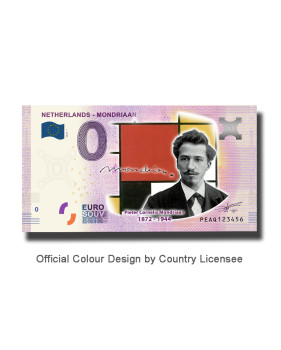 0 Euro Souvenir Banknote Mondriaan Colour Netherlands PEAQ 2020-1