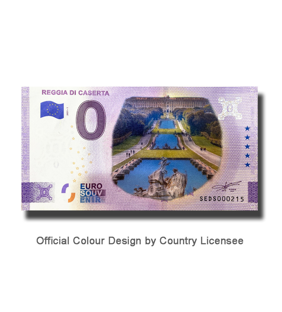 0 Euro Souvenir Banknote Reggia Di Caserta Colour Italy SEDS 2021-1