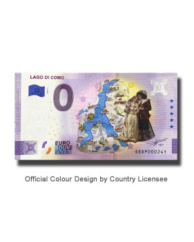 0 Euro Souvenir Banknote Lago Di Como Colour Italy SEDP 2021-1