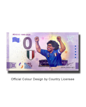 0 Euro Souvenir Banknote Diego 1960-2020 Colour Italy SEDL 2021-1