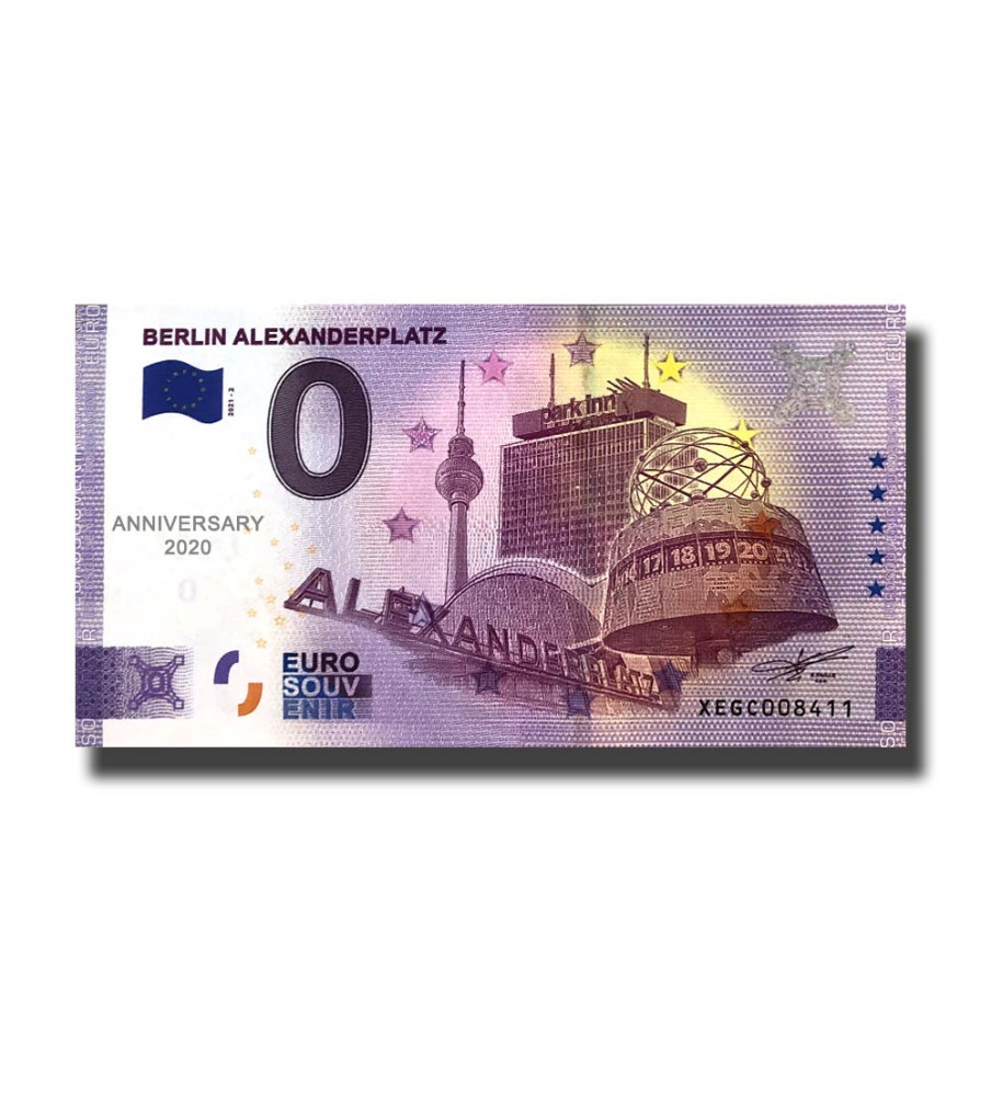 Anniversary 0 Euro Souvenir Banknote Berlin Alexanderplatz Germany XEGC 2021-2