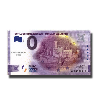 Anniversary 0 Euro Souvenir Banknote Schloss Stolzenfels Germany XETG 2021-1