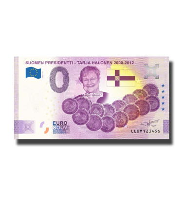 0 Euro Souvenir Banknote Suomen Presidenti - Tarja Halonen 2000-2012 Finland 2021-11